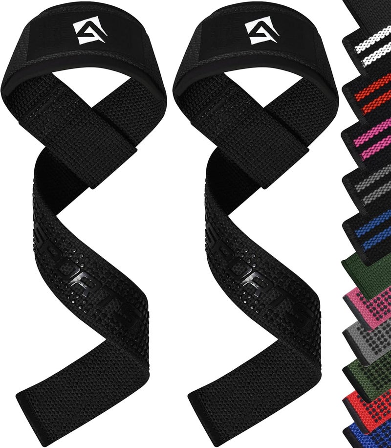 AQF Lifting Wrist Straps for Weightlifting, Powerlifting & Deadlifts – 23” Neoprene Padded Cotton Straps for Strength Training & Gym Workouts - Maximum Grip Support for Men & Women - Image 1