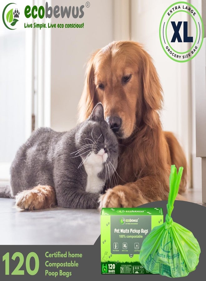 ecobewus 100% Compostable Pet Cat Waste Disposal Bag (120 Bags) Plant-Based Cat Litter Dog Poop Pickup Bags with Handles Diaper Sacks Disposable Bags US BPI ASTM D6400 & OK Compost Home Certified (120 ct.) - Image 3