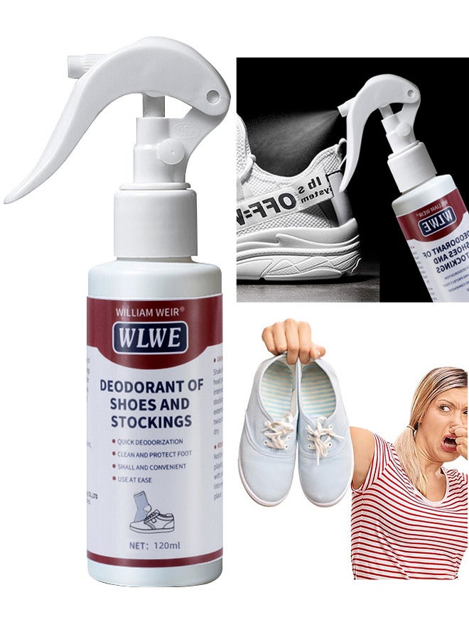 WILLIAM WEIR 120ML Foot Care Shoe Odor Eliminator Deodorizer Spray And Removes Bad Smells Of Boots Heels Tennis Shoe Cleats Sneakers Ballet Shoe Sports Shoes And More - Image 1