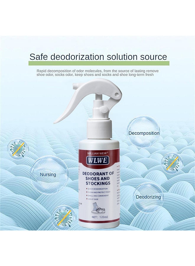 WILLIAM WEIR 120ML Foot Care Shoe Odor Eliminator Deodorizer Spray And Removes Bad Smells Of Boots Heels Tennis Shoe Cleats Sneakers Ballet Shoe Sports Shoes And More - Image 2