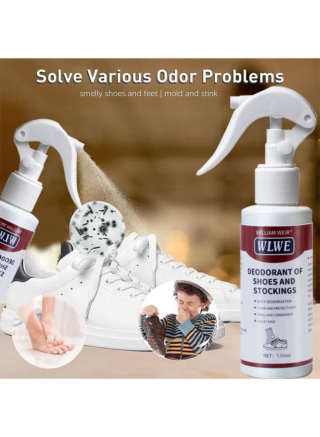 WILLIAM WEIR 120ML Foot Care Shoe Odor Eliminator Deodorizer Spray And Removes Bad Smells Of Boots Heels Tennis Shoe Cleats Sneakers Ballet Shoe Sports Shoes And More - Image 4