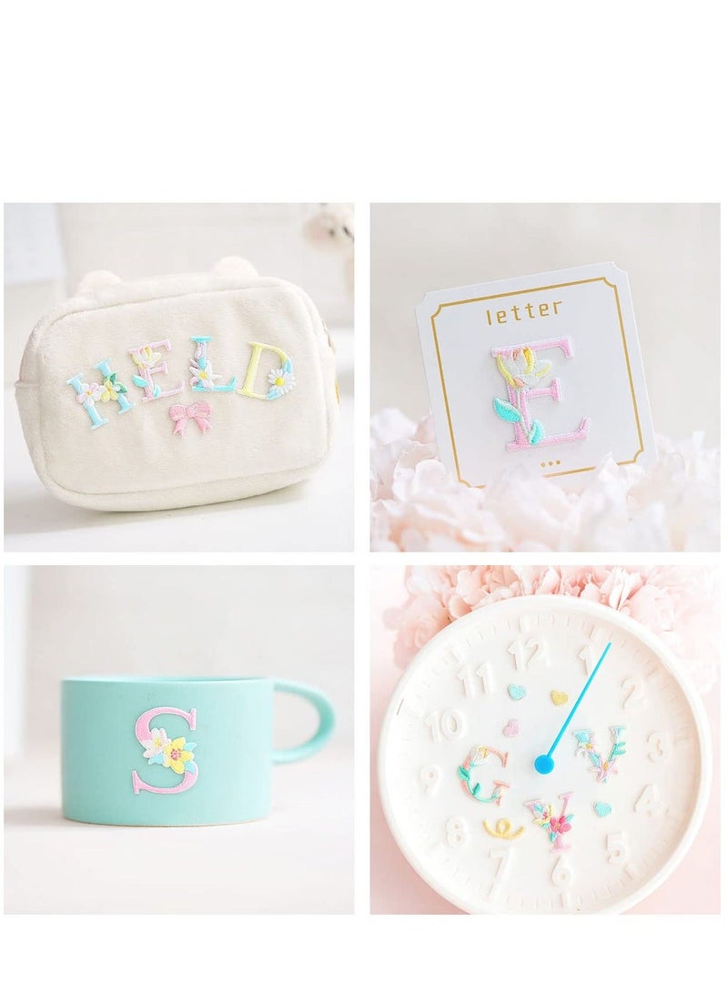 Iron On Letter Patches, 26Pcs A-Z Flower Embroidery Alphabet Patches for Backpacks Hats Shirts Shirts Jackets Jeans Shoes  - Image 2