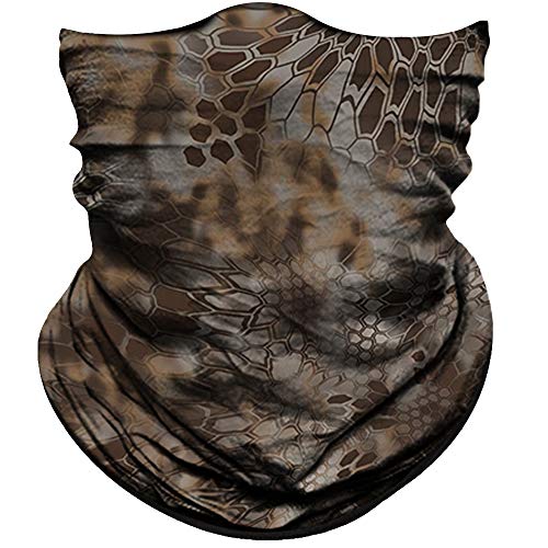 Obacle Face Mask for Sun Dust Wind Protection Breathable Seamless Face Mask Headband Bandana for Men Women Thin Neck Gaiter for Motorcycle Fishing Hunting Outdoor Sport Python Skin Deep Brown - Image 1