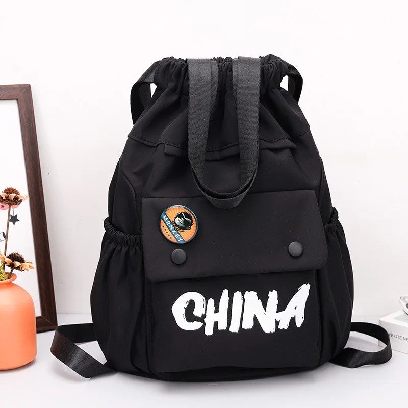 Bluejw Fashionable Lightweight Waterproof Oxford Drawstring Backpack Cartoon Design 20-35L Capacity Arcuate Shoulder Strap Easy-Closure - Image 1