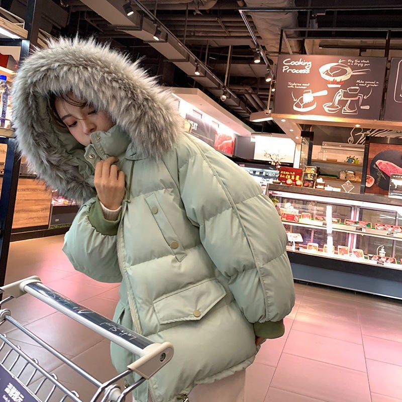 2023 Stylish Plus-Size Womens Puffer Jacket Blue