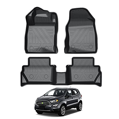 KUST Floor Mats for 20182022 Ford EcoSport Accessories TPE Rubber All Weather Car Mats for EcoSport Front Rear 2 Row Liners High Edges NonSlip US Model Only - Image 1