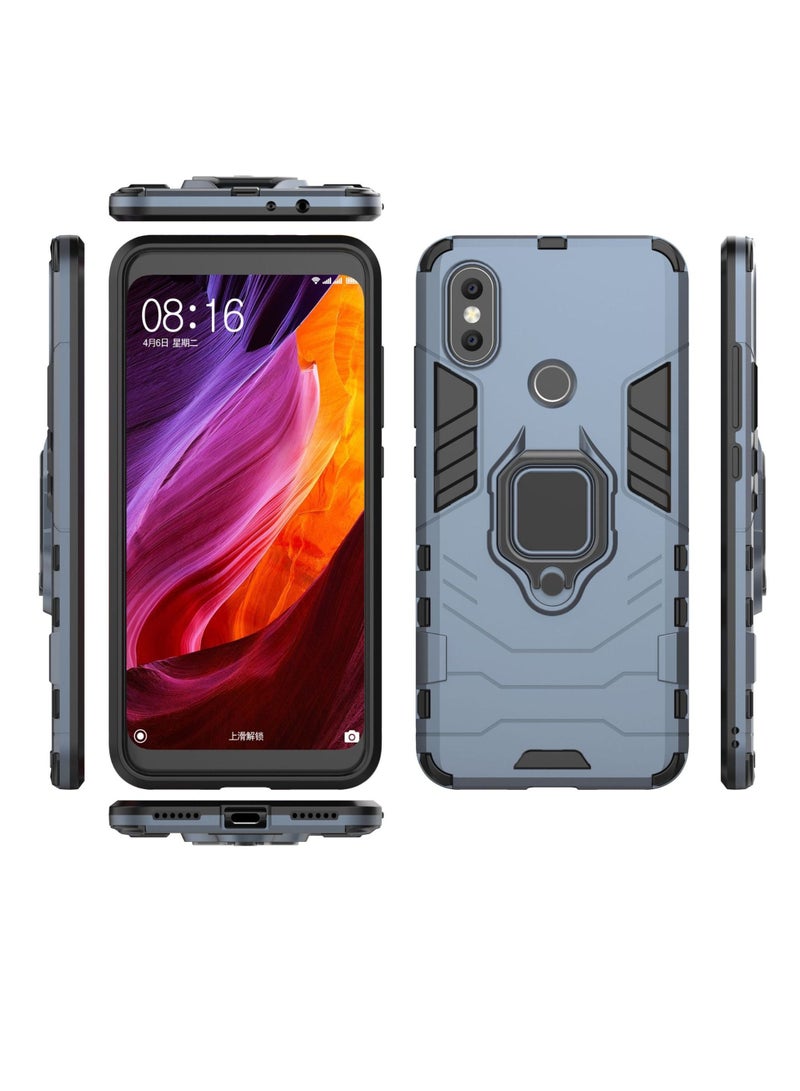 Blue Protective Cover With Ring Bracket For Xiaomi - Image 2