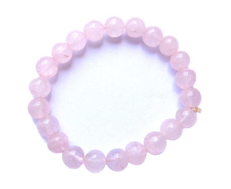 CRYSTALMIRACLE BEAUTIFUL ROSE QUARTZ POWER BEADED ROUND BRACELET MEN WOMEN GIFT FASHION JEWELRY GEMSTONE ACCESSORY LOVE PEACE REIKI RELATIONSHIP HEALING - Image 1