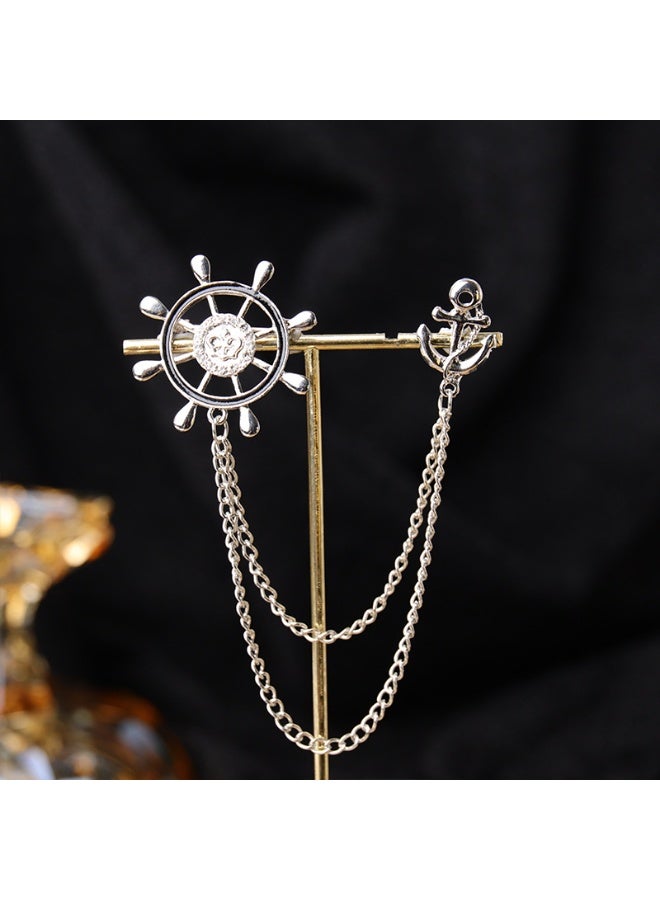 KUYING Retro Fashion Baroque Rhinestone Chain Brooch 