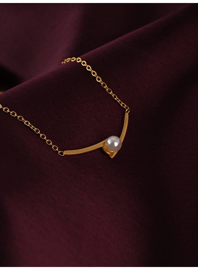 PALMONAS Pearl Pendant Necklace for Women - Waterproof & Anti-Tarnish - Image 2