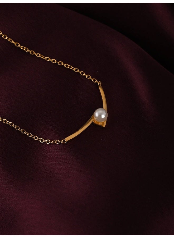 PALMONAS Pearl Pendant Necklace for Women - Waterproof & Anti-Tarnish - Image 3