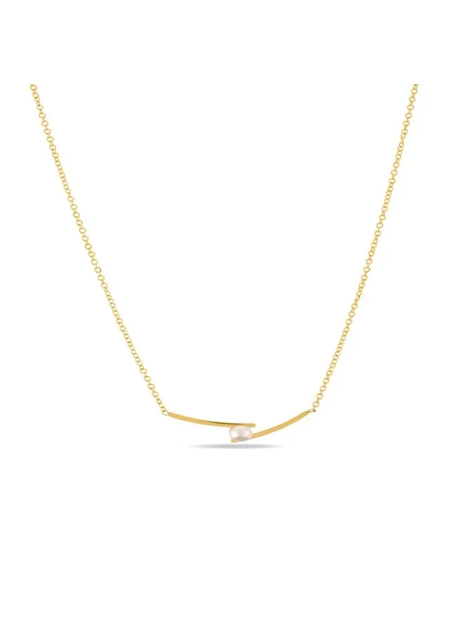 PALMONAS 18k Gold Tone Plated Pearl Pendant Necklace
 for Women