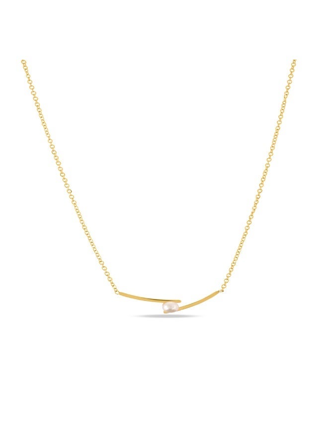 PALMONAS 18k Gold Tone Plated Pearl Pendant Necklace
 for Women - Image 1