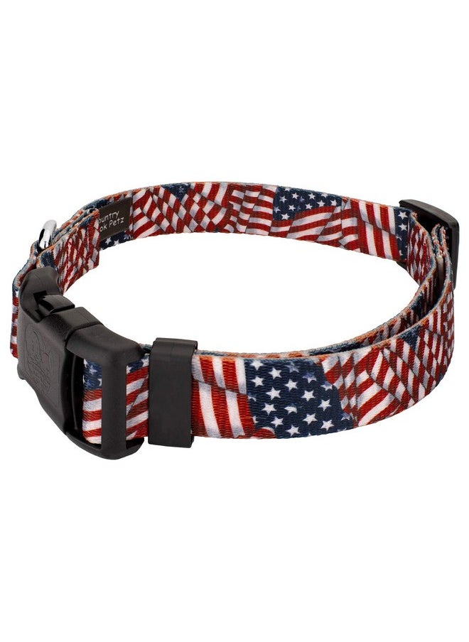 Country Brook Design Country Brook Petz 5/8 Inch Deluxe Adjustable Dog Collar for Small, Medium, Large Breeds - Americana Collection with Patriotic Designs (Patriotic Tribute, Small)  - Image 3
