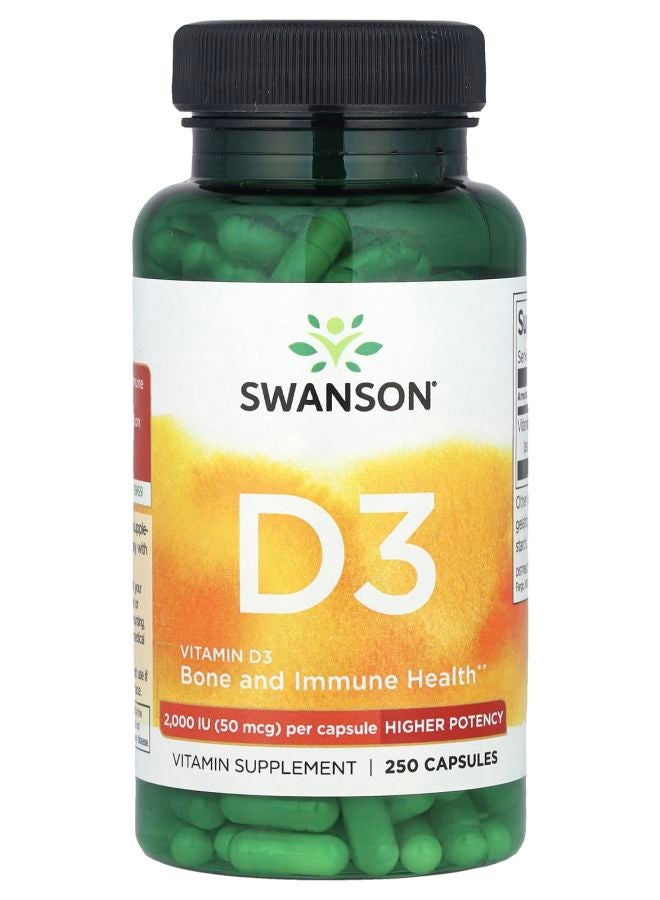 Vitamin D3 Higher Potency 2000 IU (50 mcg) 250 Capsules