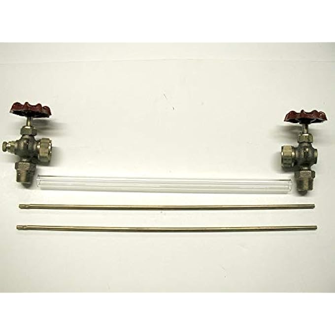 STORE BOILER SIGHT GAUGE GLASS VALVE KIT 1/2" NPT 5/8" X 12" GLASS W DRAIN - Image 1