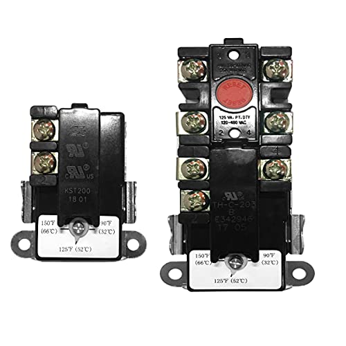 DROMIX EWH-00 Electric Water Heater Thermostat for double element Heater, Includes 1x Upper Thermostat and 1x Lower Thermostat, Universal type for TOD & APCOM type, Fit for Most Electric Water Heaters - Image 1
