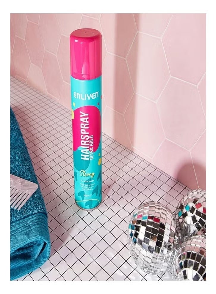 ENLIVEN Extra Strong Hold Hair Spray 300 ml - Image 2