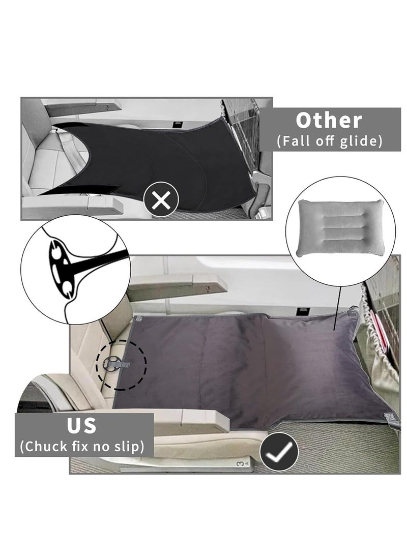 WALALLA 2 in 1 Multifunction Portable Large Inflatable Toddler Travel Bed, Toddler Plane Bed, Inflatable Bed, Airplane Seat Extender with Pillow, Travel Bag, Fixing Belt, Two Mesh Storage - Image 2
