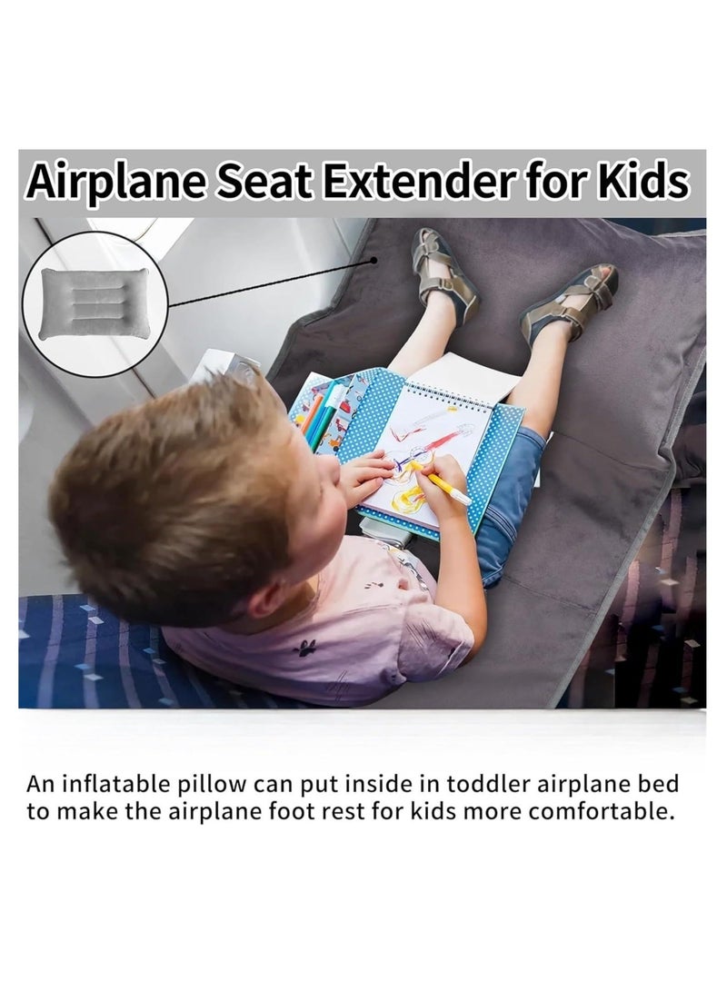 WALALLA 2 in 1 Multifunction Portable Large Inflatable Toddler Travel Bed, Toddler Plane Bed, Inflatable Bed, Airplane Seat Extender with Pillow, Travel Bag, Fixing Belt, Two Mesh Storage - Image 3