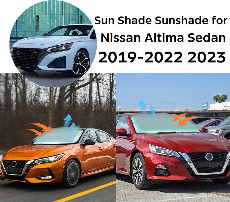 INSAUTO for Altima 2024 Windshield Sun Shade Sunshade for Nissan Altima Sedan 2019-2022 2023 Windshield Cover Front Window Sun Shield Foldable Sun Visor Protector UV Heat Protection Car Accessories - Image 2