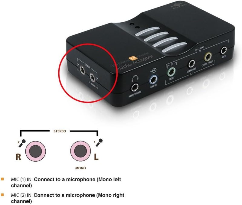 Vantec NBA-200U USB External 7.1 Channel Audio Adapter (Black) - Image 3