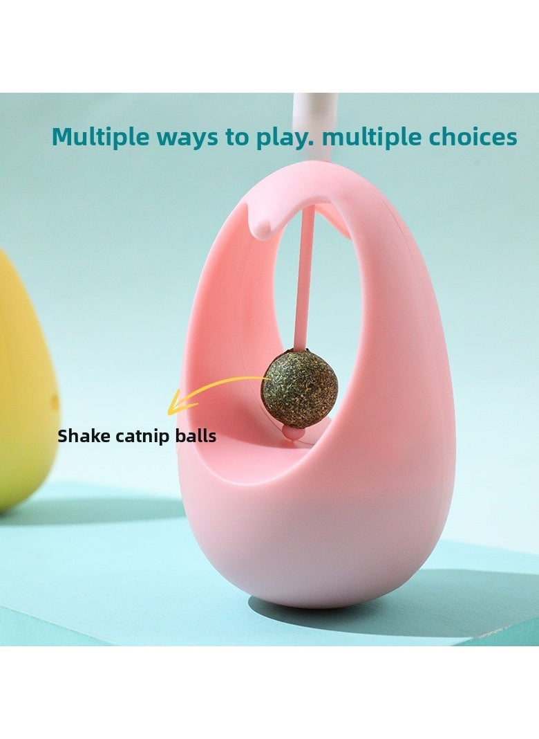 Must - have Hot - selling Item! Cat Tumbler with Shaking Catnip Ball and Fluffy Feather Teaser - Self - entertaining and Training Gadget