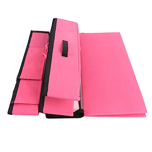 SHREY CREATION Rectangular Non Woven Large Underbed Storage Bag, Bin Organizer 8 Pairs Customizable Slots, Clothes Blanket, Comforter storage container with Handles - (Pair of 8-Pink) - Image 5