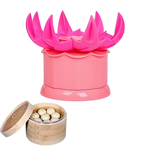 MGGi Large 236 Baozi Maker Plastic Baozi Dumpling Molds Bun Making Mould DIY Pastry Pie Steamed Stuffed Bun Tool Bao Bun Moulds Meat Bun Press Making for Chinese Baozi Steamed Bun Pink