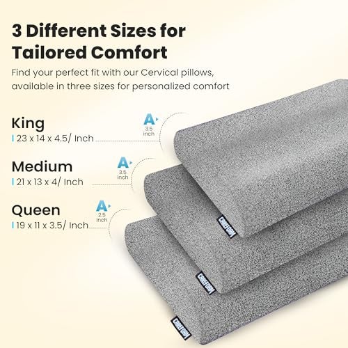 CareFoam Memory Foam Cervical Neck Pillow | 2 Years Warranty | Pain Relief Sleep, Improves Posture Spinal Alignment, Neck Pain Relief | 21 x 13 x 4 Inch | Black Melange Cover | Pack of 1 - Image 4