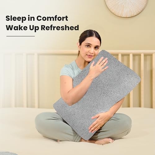 CareFoam Memory Foam Cervical Neck Pillow | 2 Years Warranty | Pain Relief Sleep, Improves Posture Spinal Alignment, Neck Pain Relief | 21 x 13 x 4 Inch | Black Melange Cover | Pack of 1 - Image 5