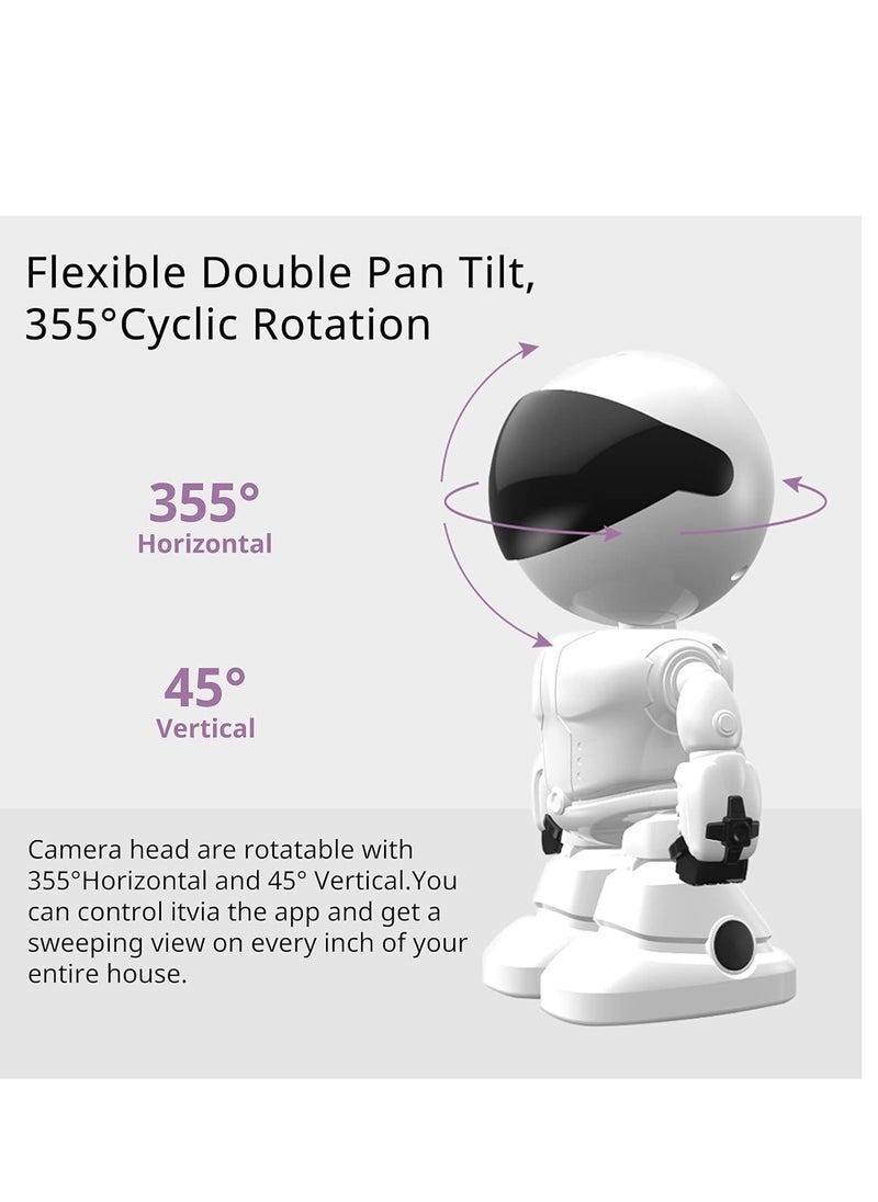 Gravity 1080P Home Security Wireless Camera, Robot IP Camera WiFi Surveillance Camera Baby Monitor for Baby/Pet Support 360˚ View, 2 Audio, Motion Tracking, Yoosee App Remote Access, White - Image 1