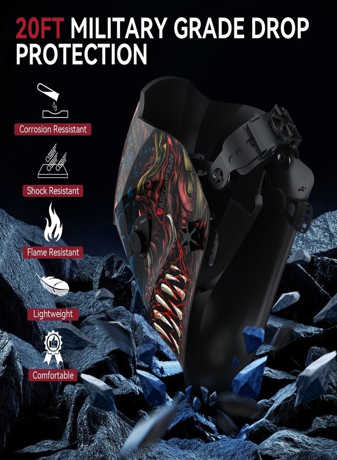 ARCCAPTAIN Welding Helmet Auto Darkening, 1/1/1/1 True Color Welding Hood, 4 Arc Sensor 1/25000s Response Time Solar Powered Weld Hood Helmet, Alien - Image 2