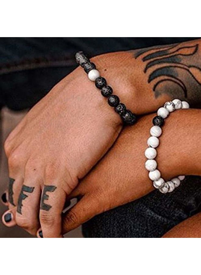 Softones - 8MM Lava Rock Beads Bracelet for Men Women,Friendship Couples Gifts Natural Stone Bracelets - Image 1