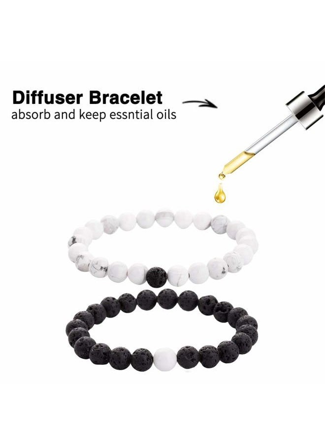 Softones - 8MM Lava Rock Beads Bracelet for Men Women,Friendship Couples Gifts Natural Stone Bracelets - Image 1