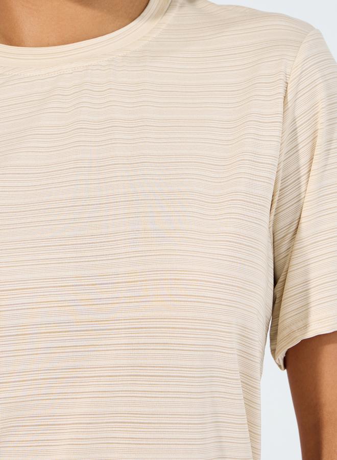Styli Striped Pattern Back Pleat Detail Top  - Image 3