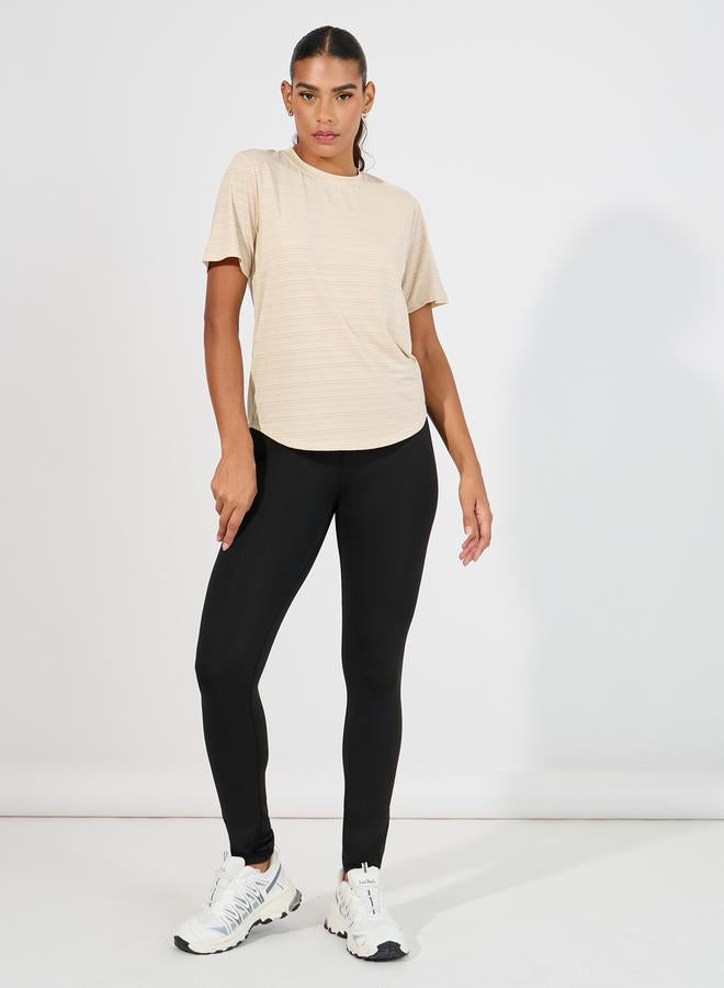 Styli Striped Pattern Back Pleat Detail Top  - Image 2