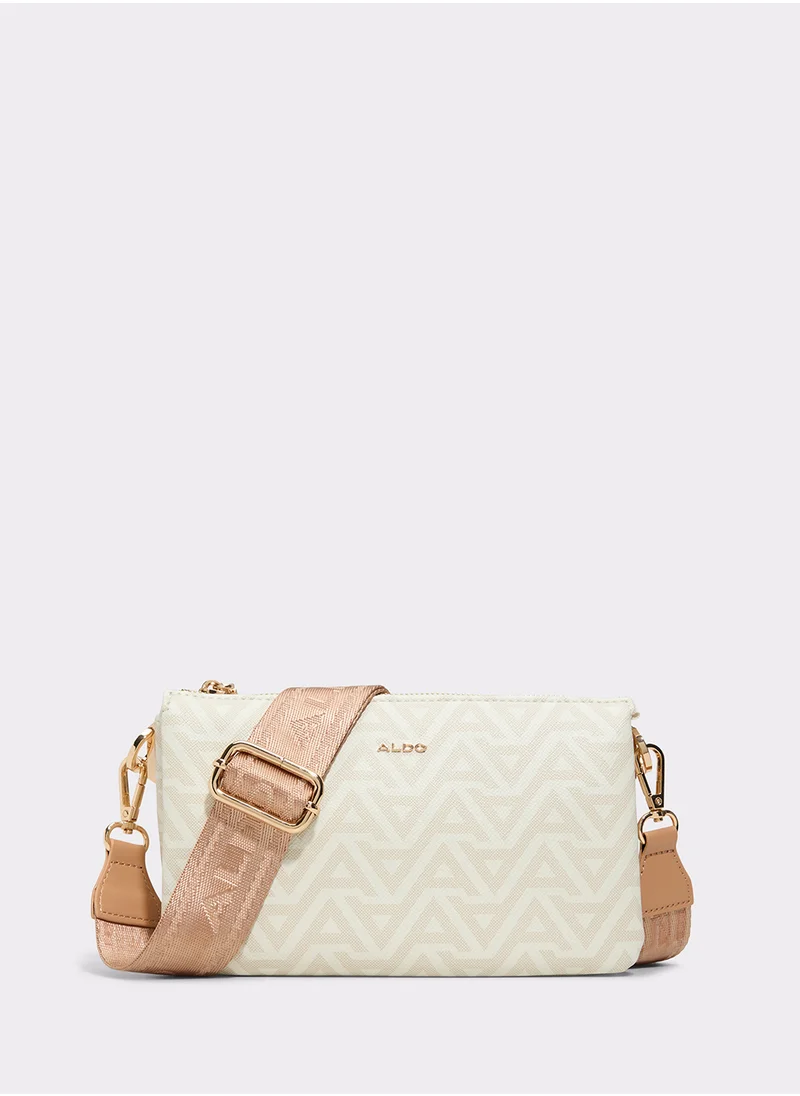 الدو Zip Through Logo Print Crossbody