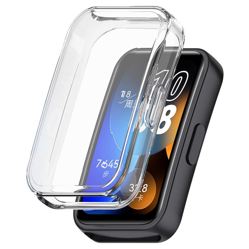 Wisely Protective Case Cover Compatible Huawei Band 10/9 / 8 SmartWatch Full Screen Protector Soft Case HD Clear - Image 1