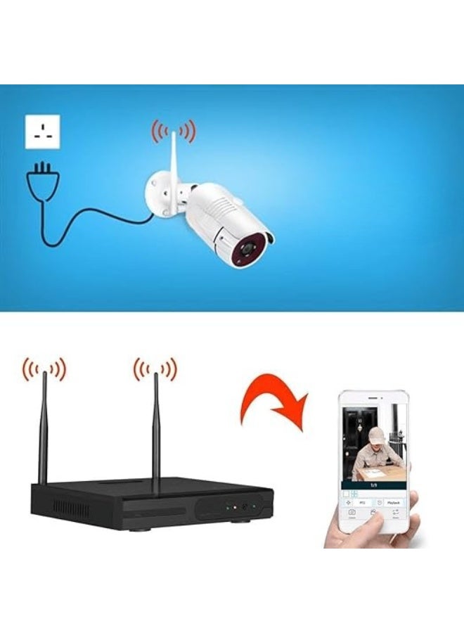 نظام لاسلكي 8 قنوات بدقة 1080 بيكسل مع مسجل 2 تيرابايت و8 وحدات خارجية صغيرة 2 ميجابيكسل مقاومة للماء - Image 2
