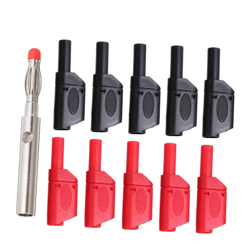 10pcs Insulated Banana Plug Connectors Flexible Heat Resistant Multimeter Test Leads - Image 2