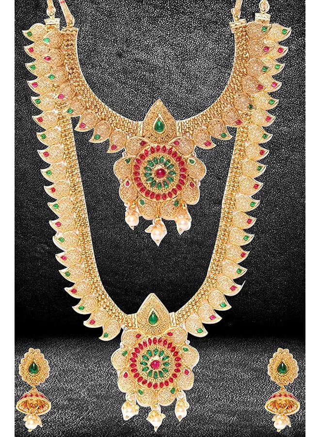 YouBella Stylish Latest Traditional Jewelery Gold Plated Jewelery Set for Women (Golden)(YBNK 5525) - Image 5