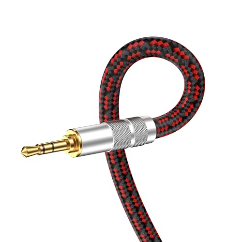 Primeda 3.5mm Aux Cord 3.2ft/1m,Audiophile Stereo Audio Cable Braided Gold-Plated Unbreakable for Laptop Tablets,Headphones, Smartphones,Cars,MP3 Players - Image 2