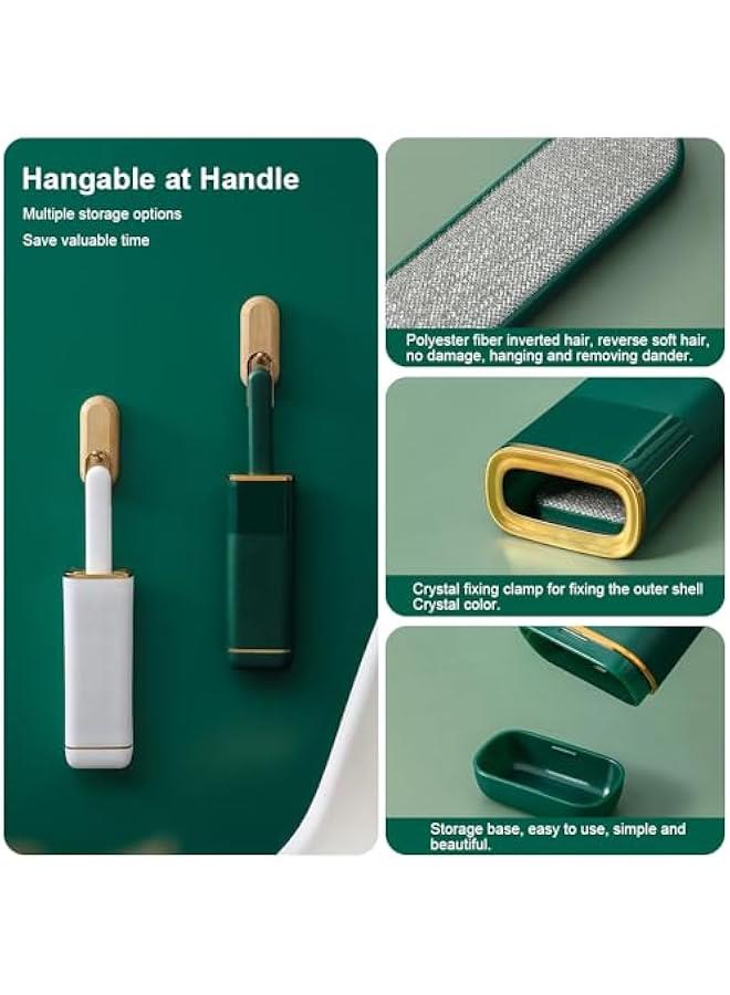 هوكور فرشاة تنظيف شعر الحيوانات الاليفة على الوجهين لازالة القطط والكلاب للاريكة والسرير والملابس بلون اخضر (10-3) - Image 2