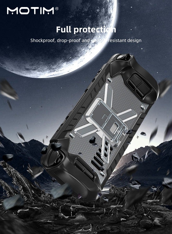 Motim Kickstand Case for Steam Deck with Stand Shoulder Strap Shockproof Non-Slip Anti-Scratch Protective Cover Shock-Absorption Protector Accessories Skin Compatible with Steam Deck  - Image 3