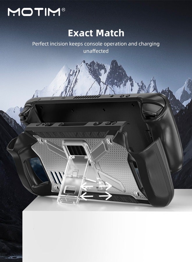 Motim Kickstand Case for Steam Deck with Stand Shoulder Strap Shockproof Non-Slip Anti-Scratch Protective Cover Shock-Absorption Protector Accessories Skin Compatible with Steam Deck  - Image 4