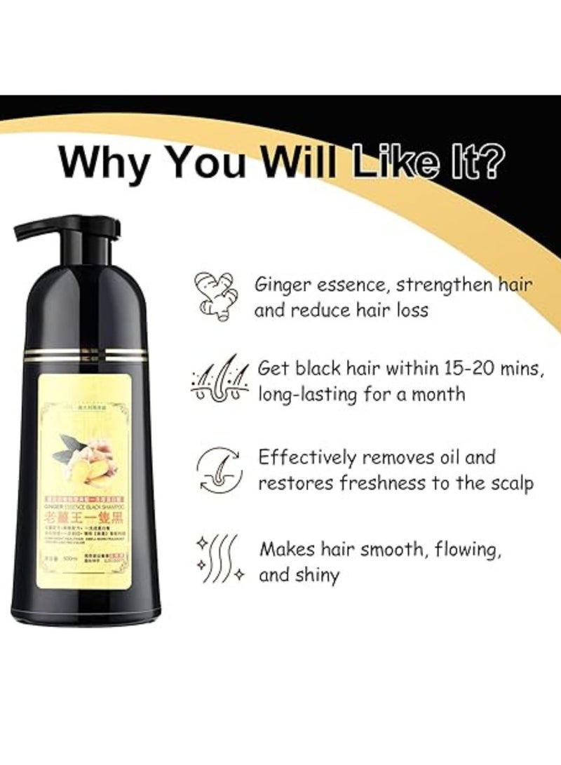 Mokeru Professional Mokeru Hair Color Shampoo Black Men Women, 500ml Mokeru Hair Shampoo for Gray Coverage, Natural Ginger Hair Color Shampoo, Ammonia Free Hair Color for Men, Healthy Hair Dye Shampoo Safe Hair Dye Cover - Image 5