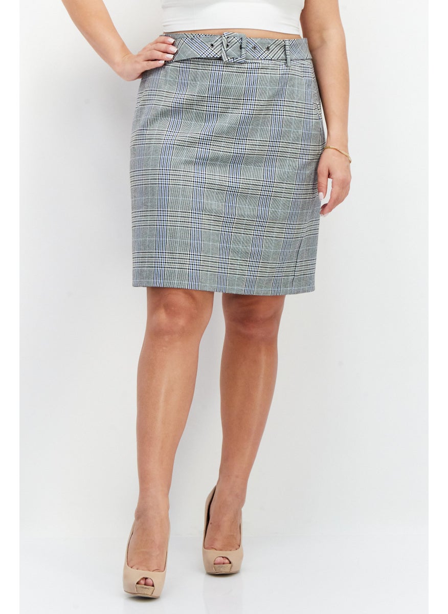 Zero Women Plaid Mini Skirt, Black Combo  - Image 1