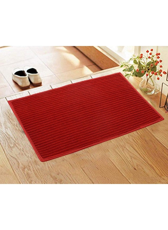 Kuber Industries Microfiber Anti Slip Door Mat 14"x21"(Red) -CTLTC011430 - Image 1