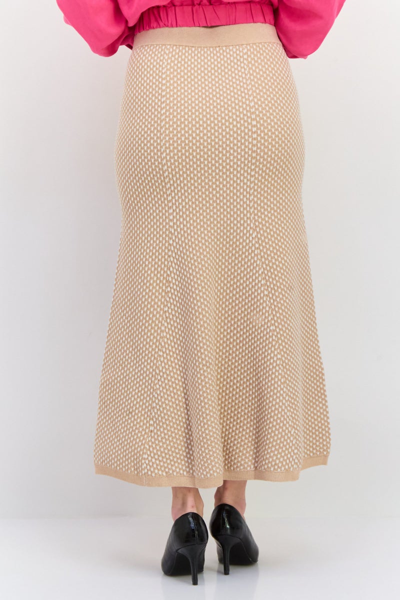 ESPRIT Women Textured Maxi Skirt, Tan - Image 3